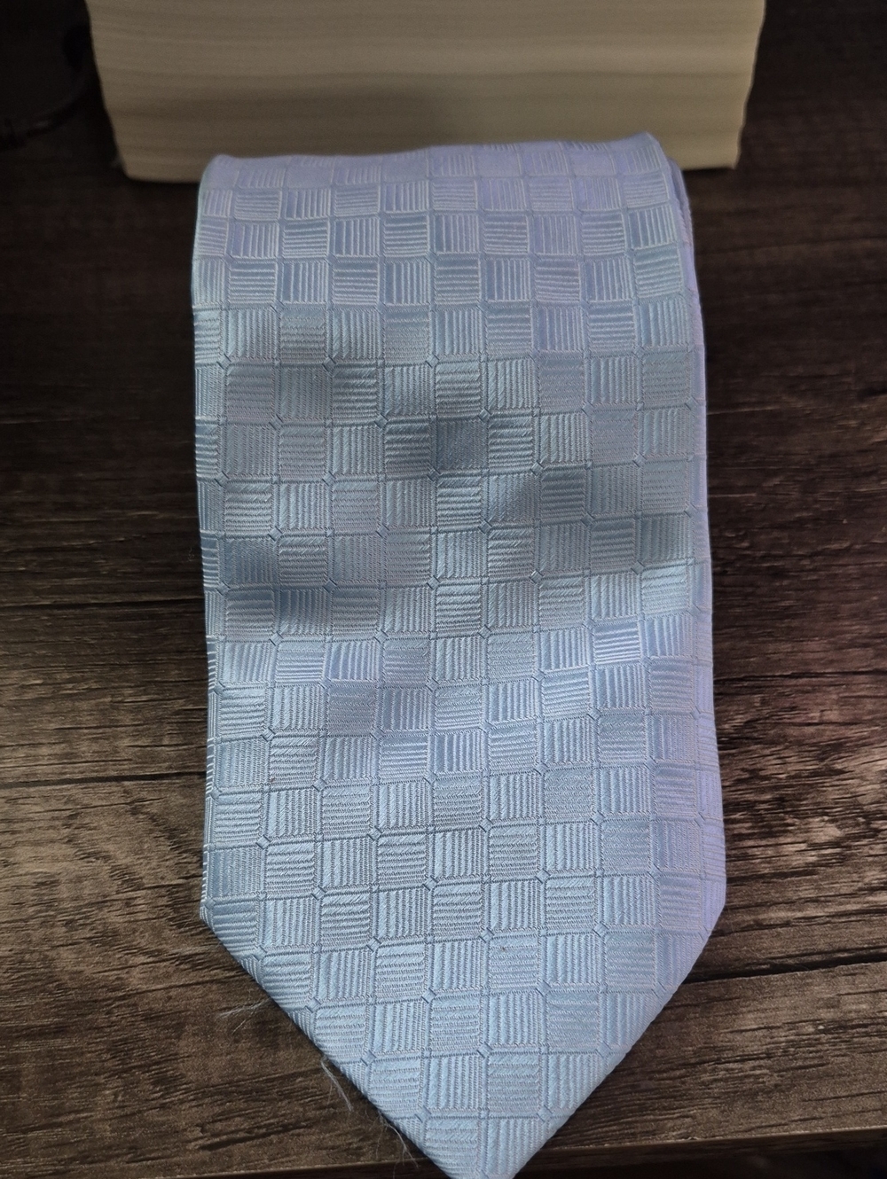 lorenzo Light Blue Checkered Men’s Tie